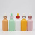 15/05/15/20/30/50/100 ml Mini -gotas de óleo redondo de vidro colorido personalizado Garrafa de óleo essencial